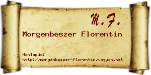 Morgenbeszer Florentin névjegykártya